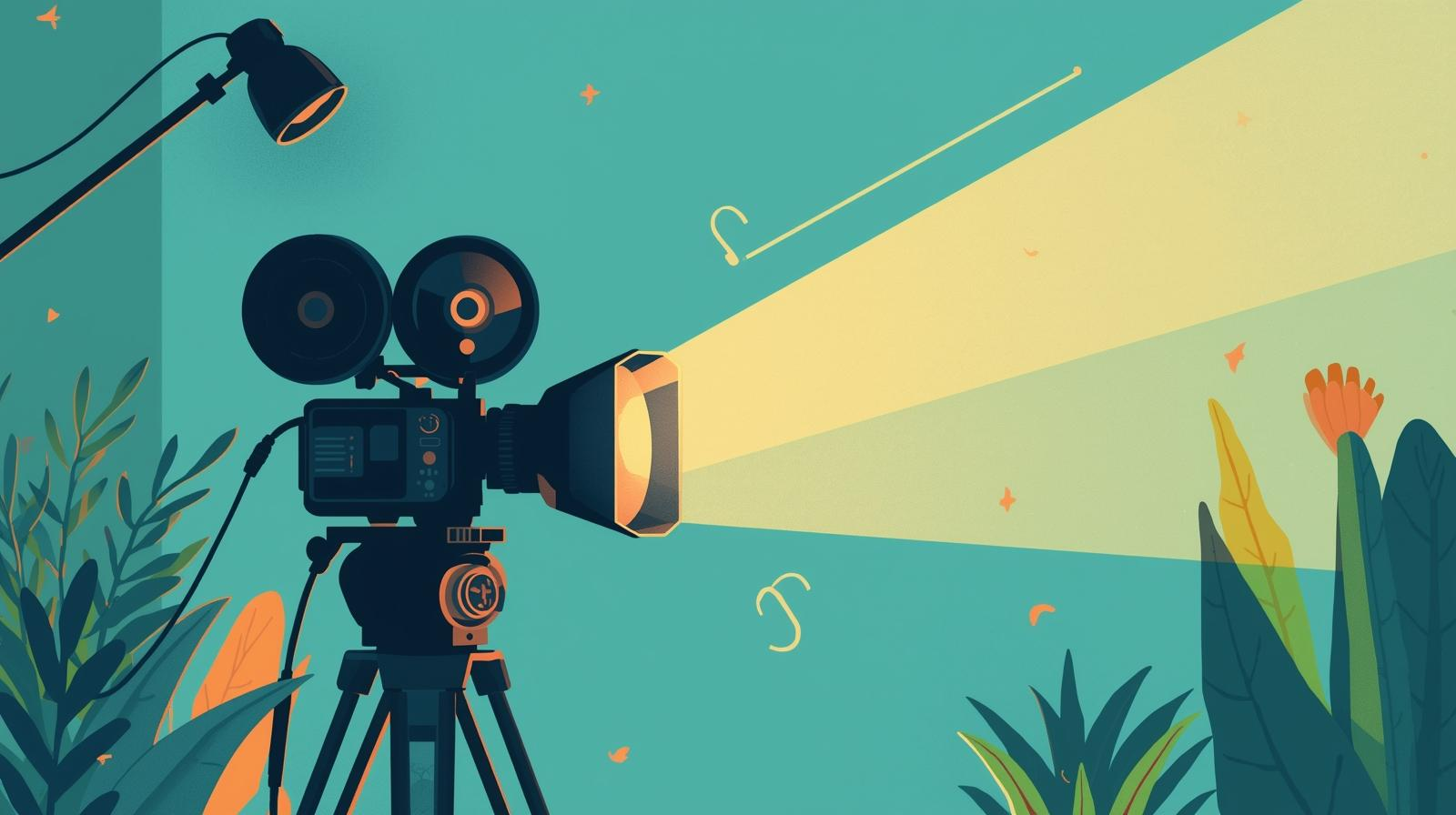 Filmmaker operating a professional video camera